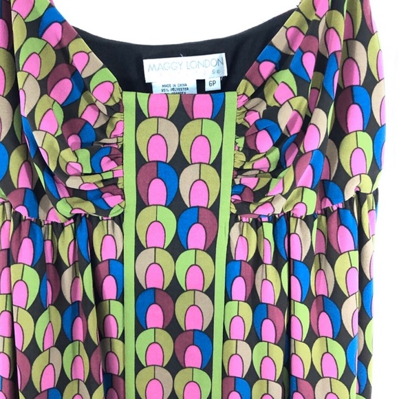 MAGGY LONDON Petites Multicolor Dress Stretch Sz 6P - Picture 5 of 8